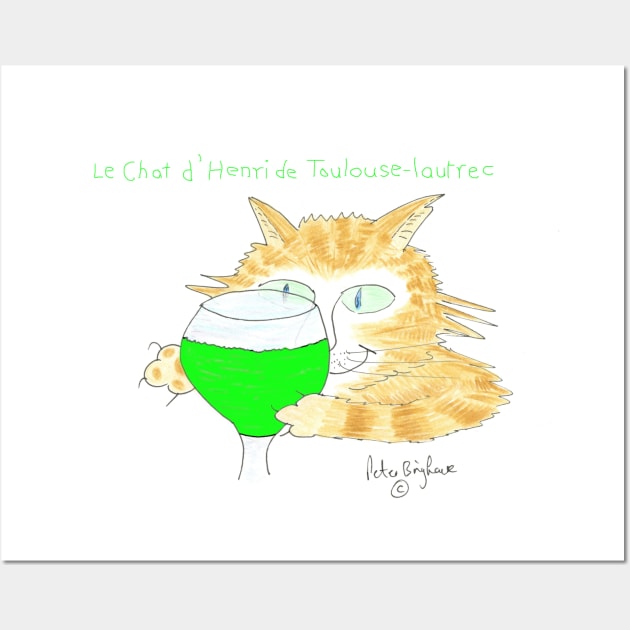 Toulouse-lautrec's Cat pays homage to Absinthe Drinkers Wall Art by MrTiggersShop